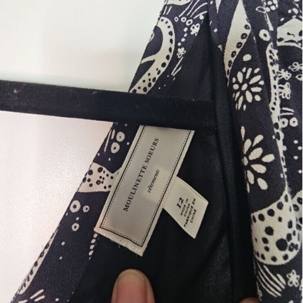 Anthropologie by Moulinette soeur Black Swirling villages Women's size 12 - Picture 6 of 11
